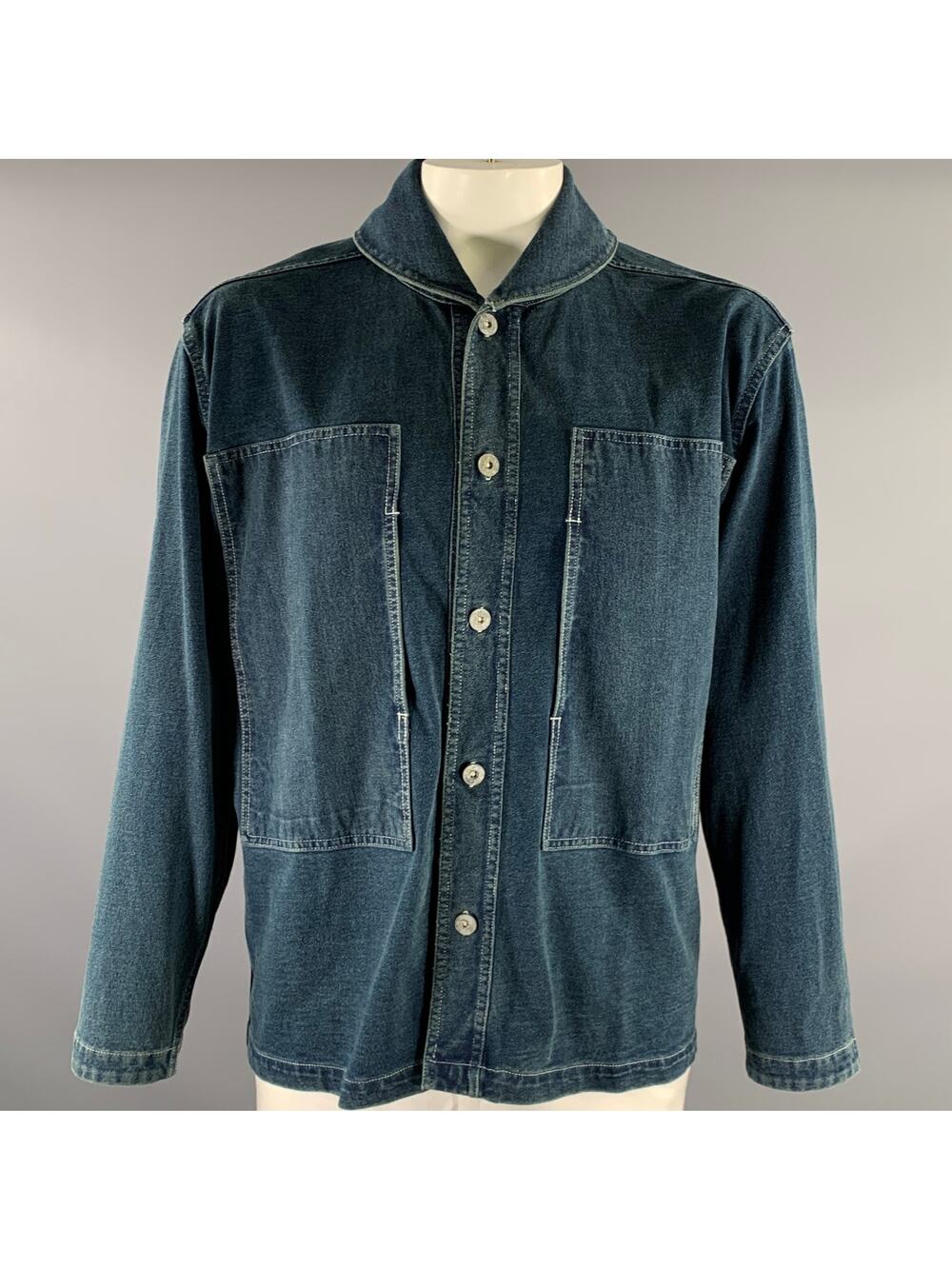RRL by RALPH LAUREN Size XL Navy Cotton Shawl Collar Worker Jacket